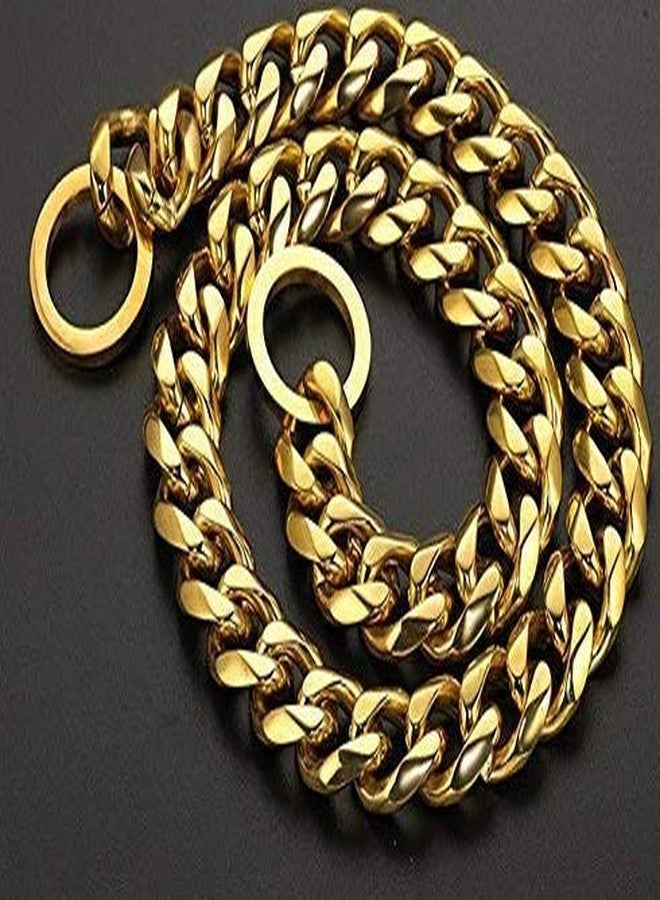 Pet Believe Brass Heavy Duty Diamond Cut Gold Dog Choke Chain Training Dog Collar For Cats, Puppies And Small Breed Dogs Medium,?18 cm,W_11 cm - Image 1